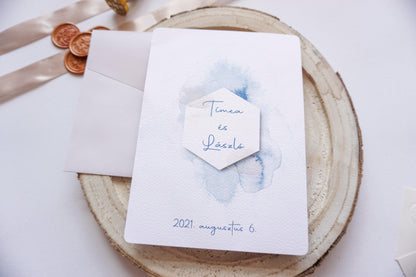 Esküvői meghívó EM06 - Két oldalas Akvarell hatású esküvői meghívó - Erdélyi Esküvői Meghívók - Wedding invitation EM06 - Két oldalas Akvarell hatású esküvői meghívó - invitatii de nunta EM06 - Két oldalas Akvarell hatású esküvői meghívó