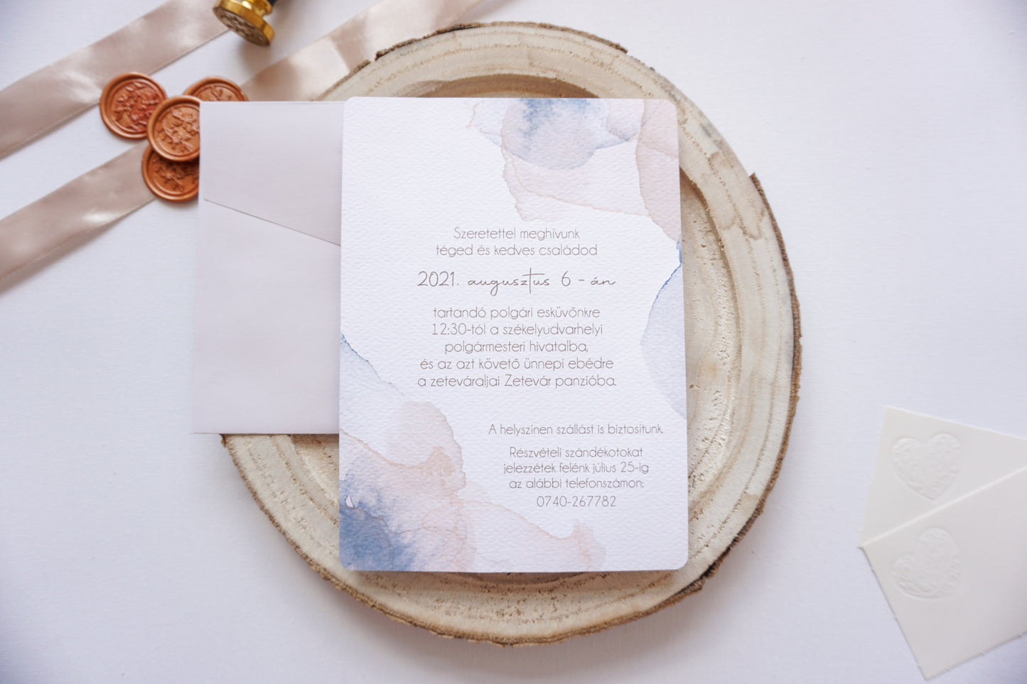 Esküvői meghívó EM06 - Két oldalas Akvarell hatású esküvői meghívó - Erdélyi Esküvői Meghívók - Wedding invitation EM06 - Két oldalas Akvarell hatású esküvői meghívó - invitatii de nunta EM06 - Két oldalas Akvarell hatású esküvői meghívó