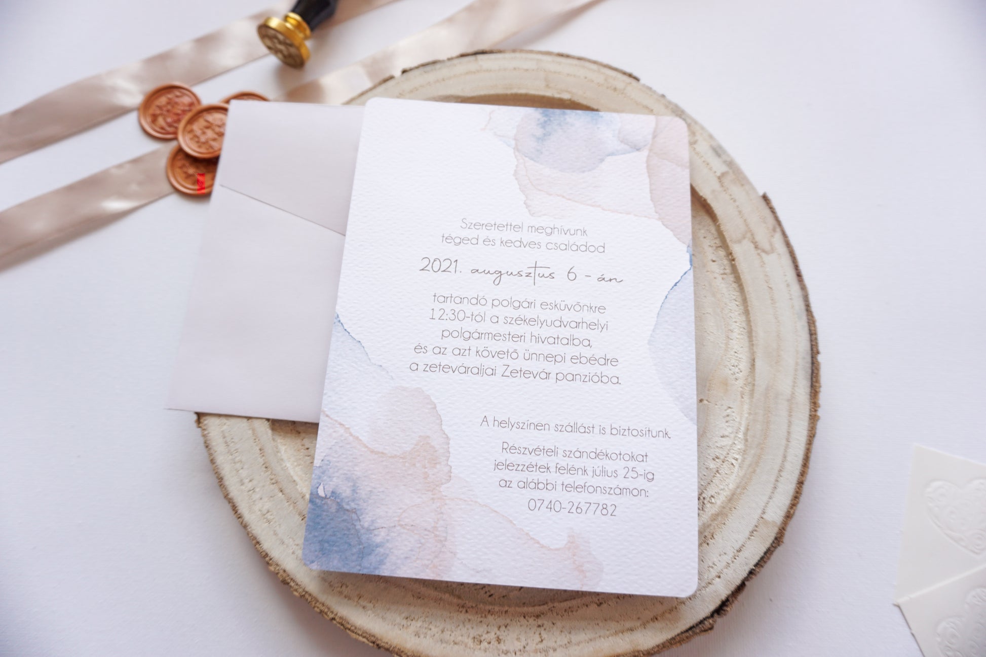 Esküvői meghívó EM06 - Két oldalas Akvarell hatású esküvői meghívó - Erdélyi Esküvői Meghívók - Wedding invitation EM06 - Két oldalas Akvarell hatású esküvői meghívó - invitatii de nunta EM06 - Két oldalas Akvarell hatású esküvői meghívó