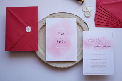 Esküvői meghívó EM13 - Két oldalas Akvarell hatású esküvői meghívó - Erdélyi Esküvői Meghívók - Wedding invitation EM13 - Két oldalas Akvarell hatású esküvői meghívó - invitatii de nunta EM13 - Két oldalas Akvarell hatású esküvői meghívó