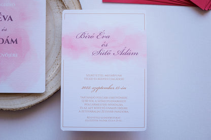 Esküvői meghívó EM13 - Két oldalas Akvarell hatású esküvői meghívó - Erdélyi Esküvői Meghívók - Wedding invitation EM13 - Két oldalas Akvarell hatású esküvői meghívó - invitatii de nunta EM13 - Két oldalas Akvarell hatású esküvői meghívó