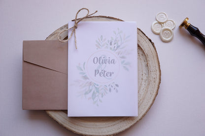 Esküvői meghívó EM17 - Pausz papíros greenery esküvői meghívó - Erdélyi Esküvői Meghívók - Wedding invitation EM17 - Pausz papíros greenery esküvői meghívó - invitatii de nunta EM17 - Pausz papíros greenery esküvői meghívó