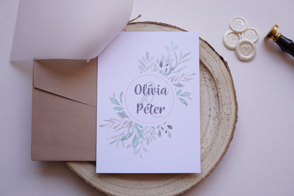 Esküvői meghívó EM17 - Pausz papíros greenery esküvői meghívó - Erdélyi Esküvői Meghívók - Wedding invitation EM17 - Pausz papíros greenery esküvői meghívó - invitatii de nunta EM17 - Pausz papíros greenery esküvői meghívó