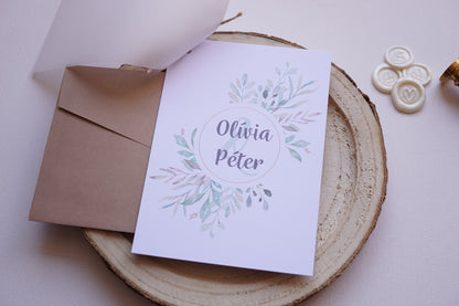 Esküvői meghívó EM17 - Pausz papíros greenery esküvői meghívó - Erdélyi Esküvői Meghívók - Wedding invitation EM17 - Pausz papíros greenery esküvői meghívó - invitatii de nunta EM17 - Pausz papíros greenery esküvői meghívó