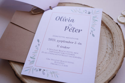 Esküvői meghívó EM17 - Pausz papíros greenery esküvői meghívó - Erdélyi Esküvői Meghívók - Wedding invitation EM17 - Pausz papíros greenery esküvői meghívó - invitatii de nunta EM17 - Pausz papíros greenery esküvői meghívó