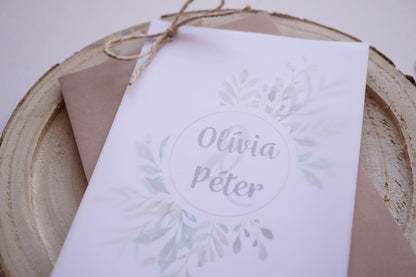 Esküvői meghívó EM17 - Pausz papíros greenery esküvői meghívó - Erdélyi Esküvői Meghívók - Wedding invitation EM17 - Pausz papíros greenery esküvői meghívó - invitatii de nunta EM17 - Pausz papíros greenery esküvői meghívó