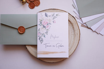 Esküvői meghívó EM21 - Kinyitható virágmintás esküvői meghívó - Erdélyi Esküvői Meghívók - Wedding invitation EM21 - Kinyitható virágmintás esküvői meghívó - invitatii de nunta EM21 - Kinyitható virágmintás esküvői meghívó