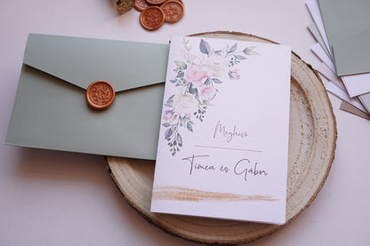 Esküvői meghívó EM21 - Kinyitható virágmintás esküvői meghívó - Erdélyi Esküvői Meghívók - Wedding invitation EM21 - Kinyitható virágmintás esküvői meghívó - invitatii de nunta EM21 - Kinyitható virágmintás esküvői meghívó