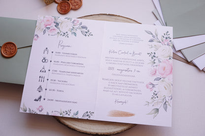 Esküvői meghívó EM21 - Kinyitható virágmintás esküvői meghívó - Erdélyi Esküvői Meghívók - Wedding invitation EM21 - Kinyitható virágmintás esküvői meghívó - invitatii de nunta EM21 - Kinyitható virágmintás esküvői meghívó