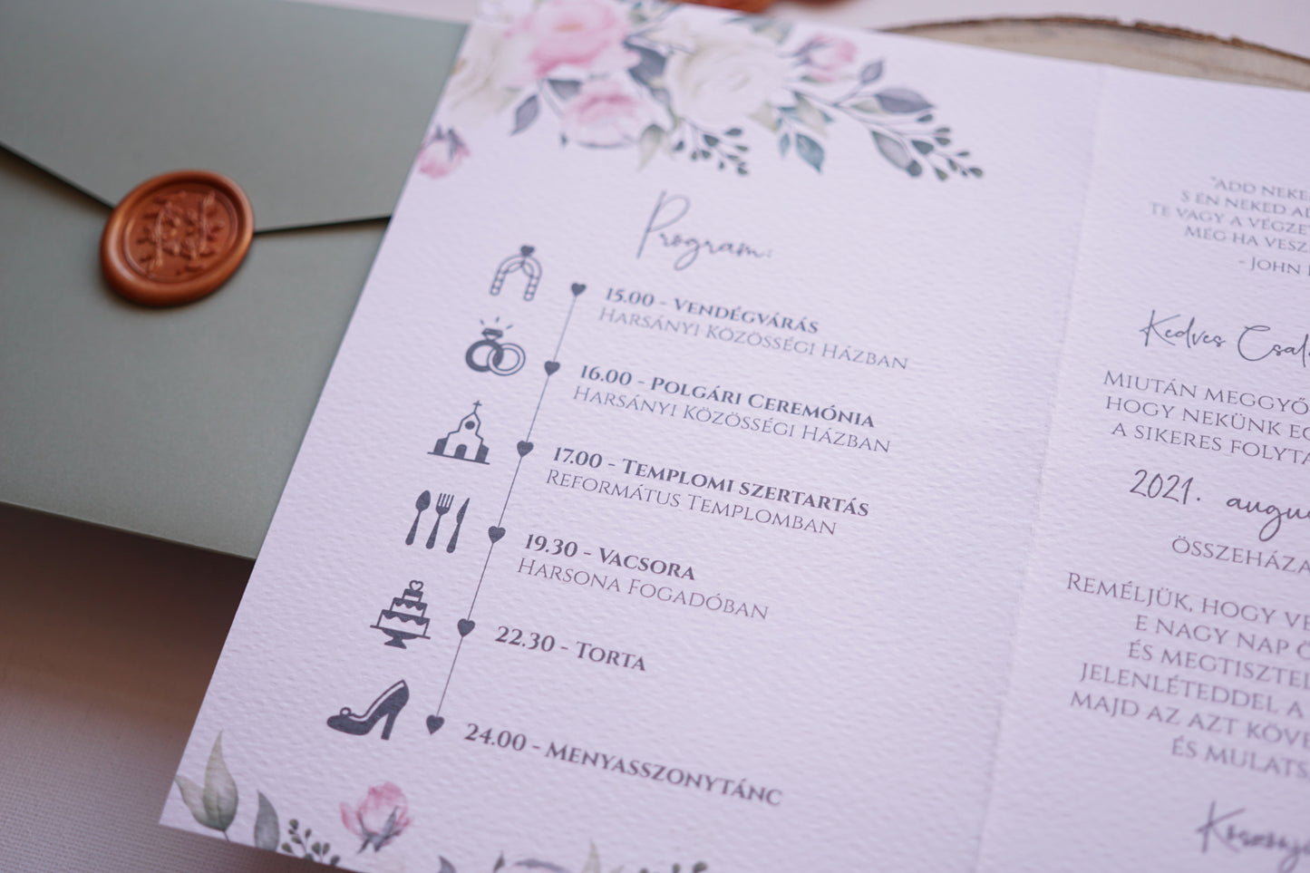 Esküvői meghívó EM21 - Kinyitható virágmintás esküvői meghívó - Erdélyi Esküvői Meghívók - Wedding invitation EM21 - Kinyitható virágmintás esküvői meghívó - invitatii de nunta EM21 - Kinyitható virágmintás esküvői meghívó