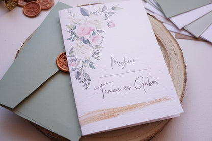 Esküvői meghívó EM21 - Kinyitható virágmintás esküvői meghívó - Erdélyi Esküvői Meghívók - Wedding invitation EM21 - Kinyitható virágmintás esküvői meghívó - invitatii de nunta EM21 - Kinyitható virágmintás esküvői meghívó
