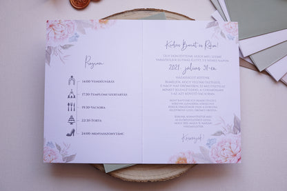 Esküvői meghívó EM11 - Kinyitható virágmintás esküvői meghívó - Erdélyi Esküvői Meghívók - Wedding invitation EM11 - Kinyitható virágmintás esküvői meghívó - invitatii de nunta EM11 - Kinyitható virágmintás esküvői meghívó