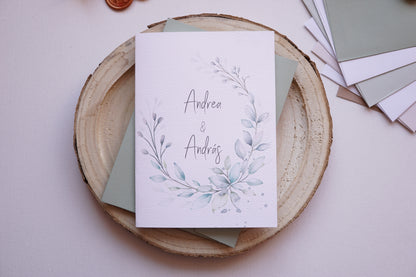 Esküvői meghívó EM22 - Kinyitható Greenery esküvői meghívó - Erdélyi Esküvői Meghívók - Wedding invitation EM22 - Kinyitható Greenery esküvői meghívó - invitatii de nunta EM22 - Kinyitható Greenery esküvői meghívó