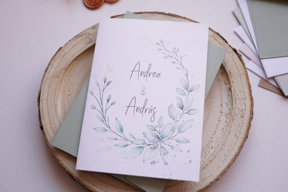 Esküvői meghívó EM22 - Kinyitható Greenery esküvői meghívó - Erdélyi Esküvői Meghívók - Wedding invitation EM22 - Kinyitható Greenery esküvői meghívó - invitatii de nunta EM22 - Kinyitható Greenery esküvői meghívó