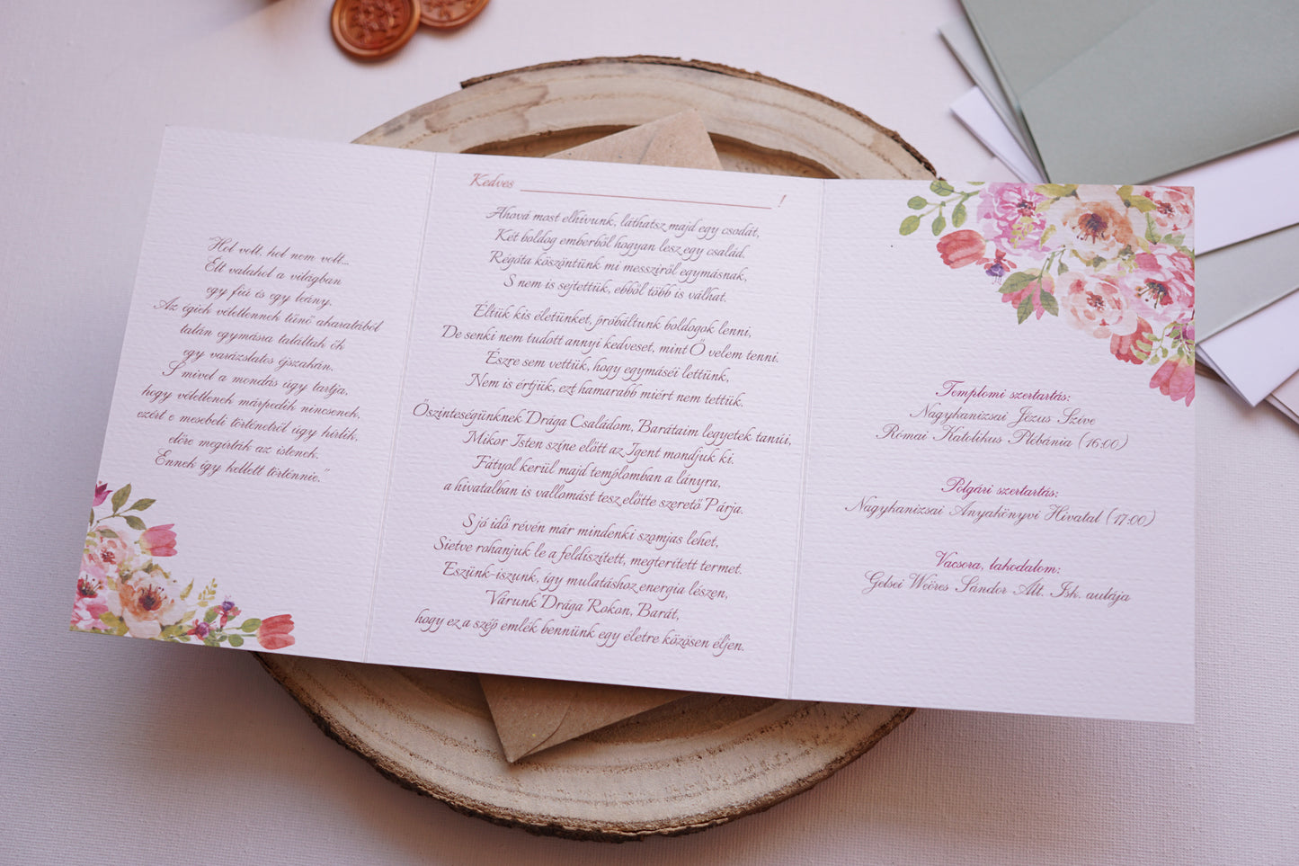 Esküvői meghívó EM24 - Kinyitható Virágmintás esküvői meghívó - Erdélyi Esküvői Meghívók - Wedding invitation EM24 - Kinyitható Virágmintás esküvői meghívó - invitatii de nunta EM24 - Kinyitható Virágmintás esküvői meghívó