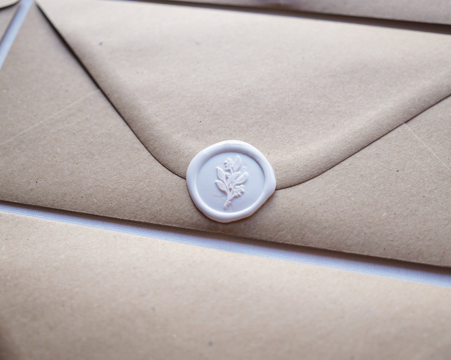 White handmade wax seal