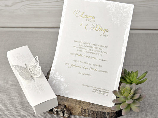 39338-esküvői meghívó-doboz, dombornyomott, elegáns, ezüst, pillangó, rózsa-Erdélyi Esküvői Meghívók