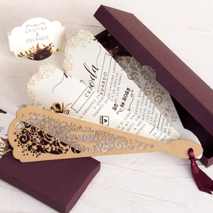 39818-esküvői meghívó-barna, doboz, lasercut, lila, vintage-Lézervágott esküvői meghívók-Erdélyi Esküvői Meghívók