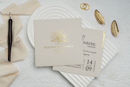 9256 - Elegáns Esküvői Meghívó-esküvői meghívó-Erdélyi Esküvői Meghívók-arany,bézs,elegans-Erdélyi Esküvői Meghívók