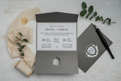 9304 - Elegáns Esküvői Meghívó