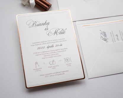 1136 - Minimalista esküvői meghívó-esküvői meghívó-Erdélyi Esküvői Meghívók-arany,dombornyomott,elegáns,minimalista,premium-Erdélyi Esküvői Meghívók