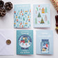 Téli tájas Karácsonyi képeslap, kinyitható, borítékkal - KK14