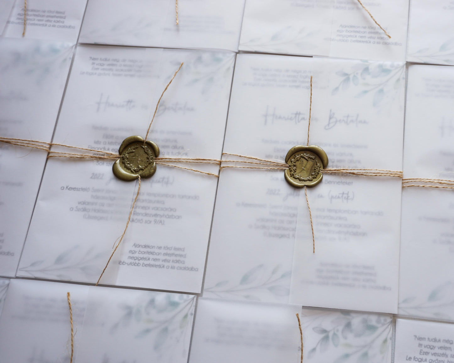 EM30 - Pausz borítós greenery esküvői meghívó