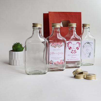 Ajándék üvegpalack - Taschen 200 ml-Palack-Erdélyi Esküvői Meghívók-ajándék-Erdélyi Esküvői Meghívók